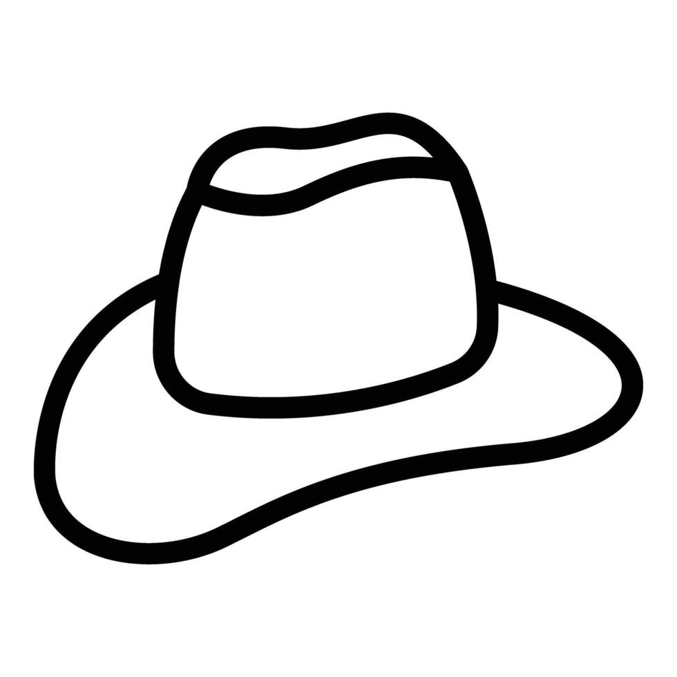 American ranch cowboy hat icon outline . Marshal headgear vector