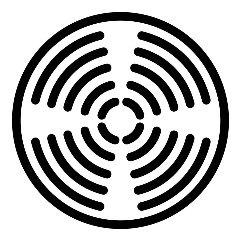 Electric induction cooker device icon outline . Smart and modern cookware vector
