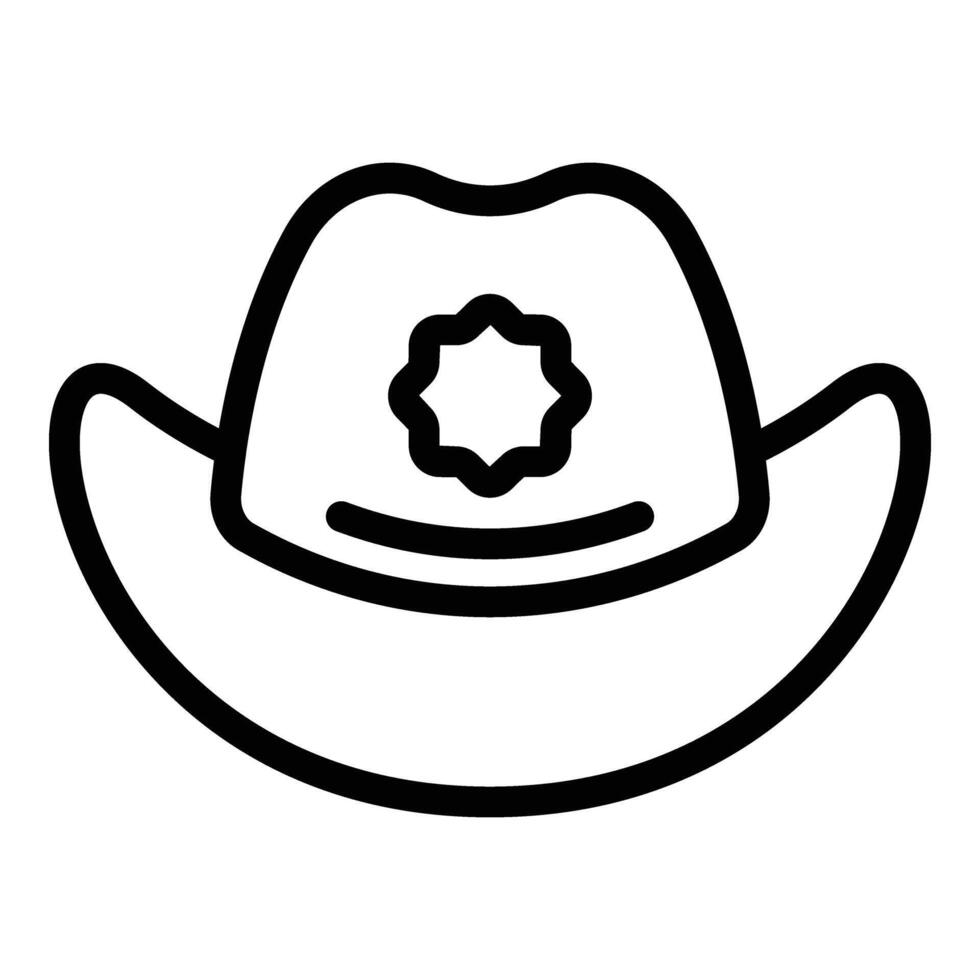 Sheriff uniform hat icon outline . High crowned cap vector