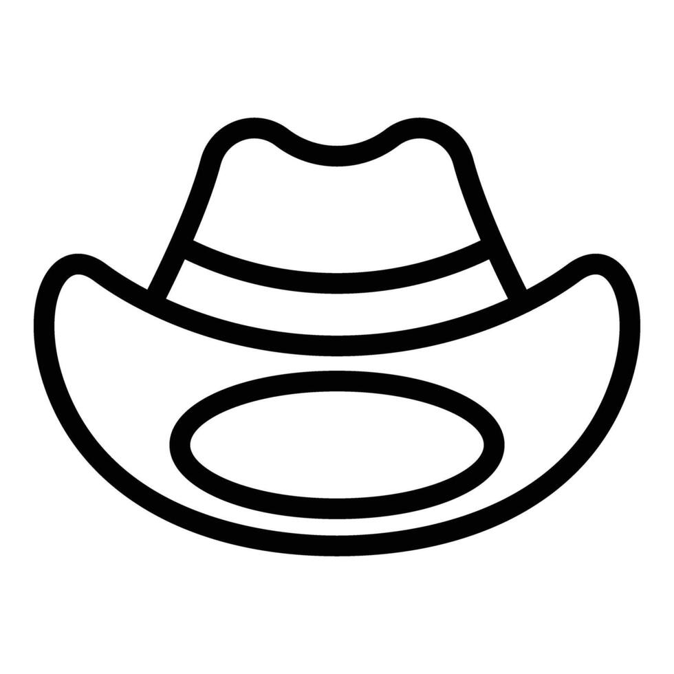 Cowboy hat icon outline . Rancher headwear vector