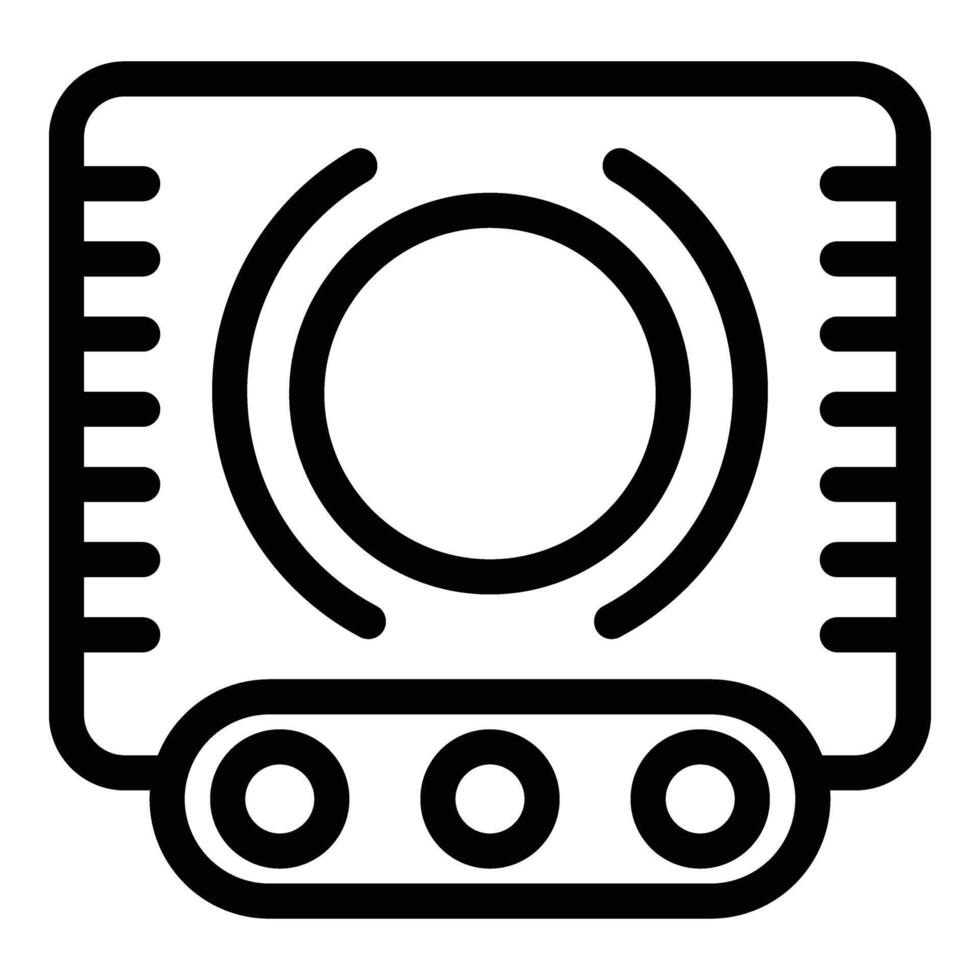 Culinary induction cooker icon outline . Portable magnetic hob vector