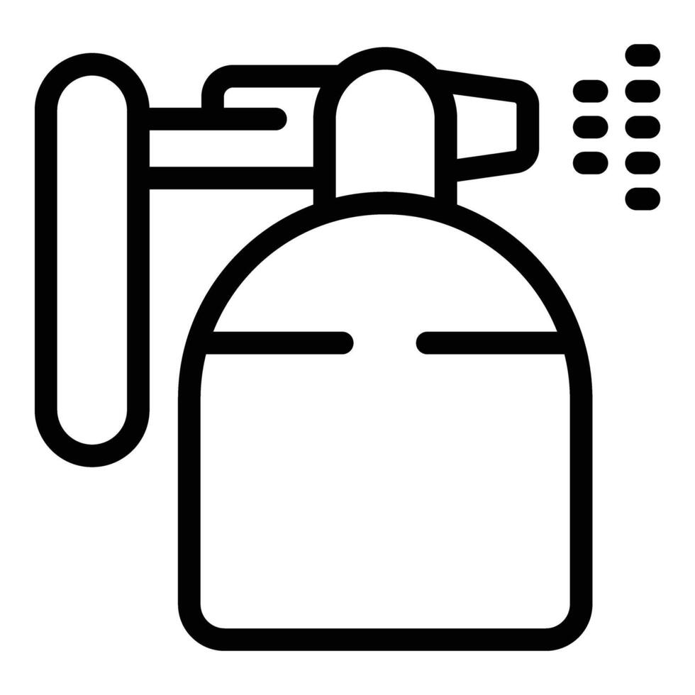 Herbicide applicator bottle icon outline . Fertilized manual tank vector
