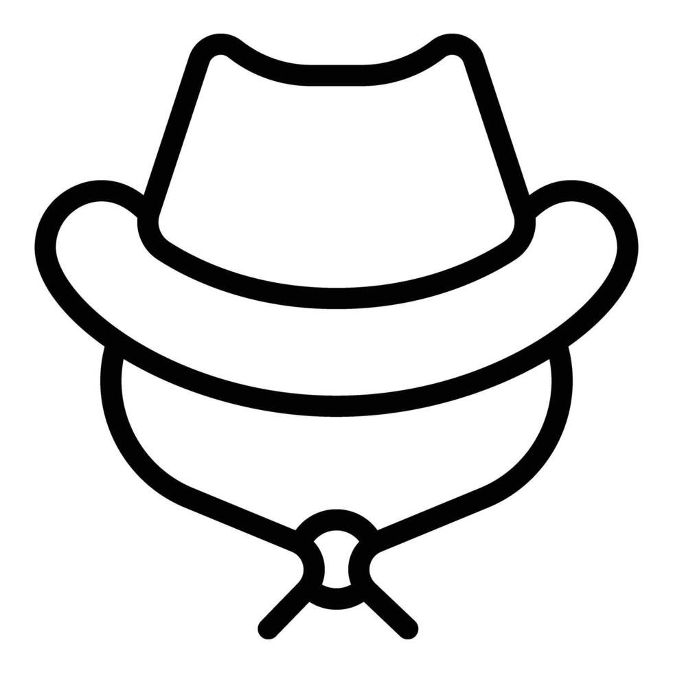 Wild west rancher hat icon outline . Cowboy headgear vector