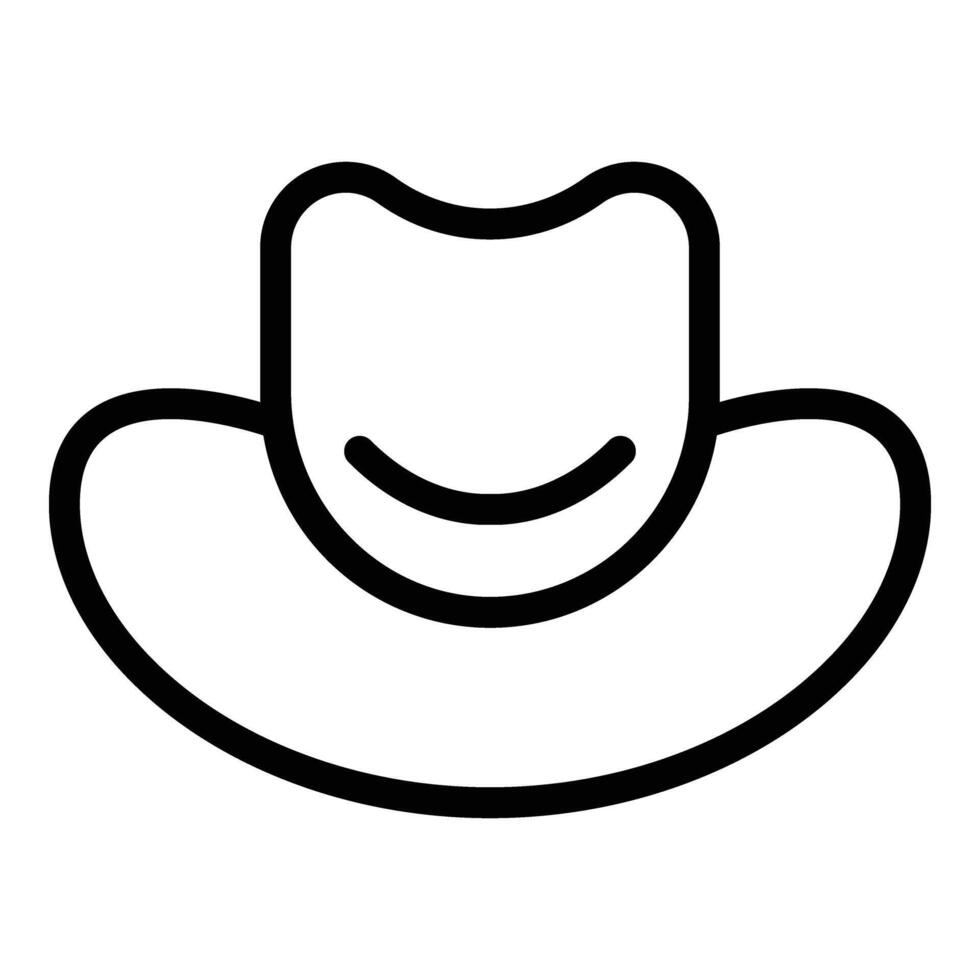 occidental sombrero icono contorno . Paja ranchero fuente vector