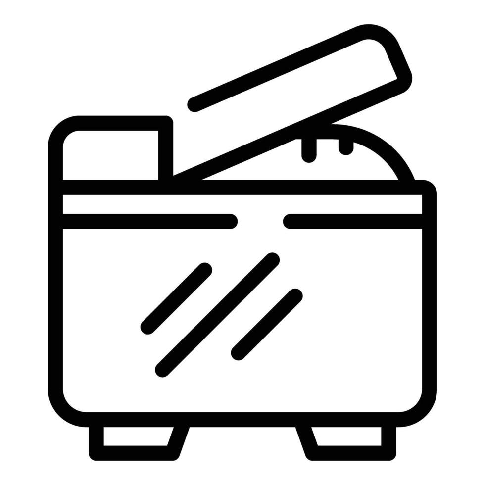 Freshly baked bread icon outline . Baking machine vector
