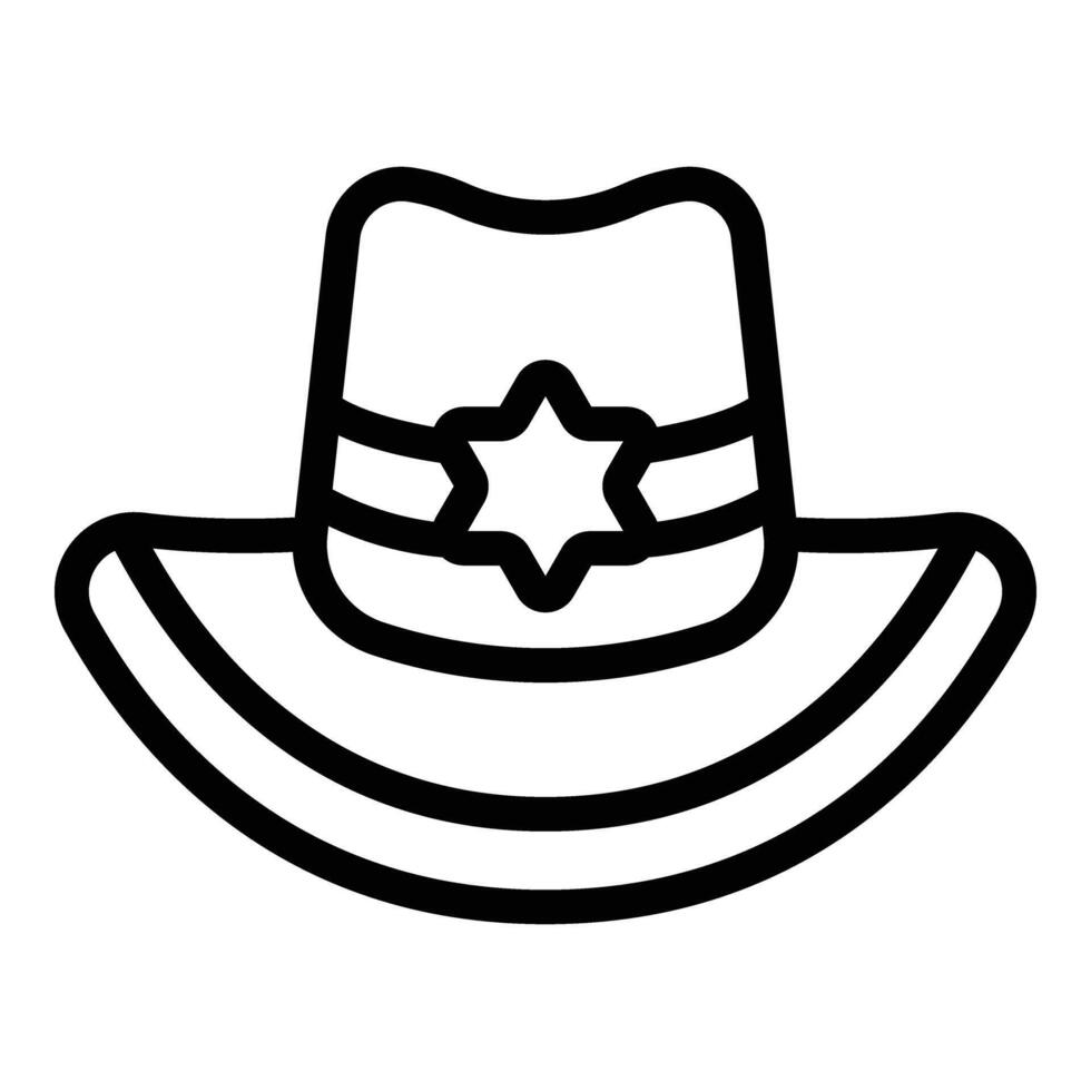 Rancher hat icon outline . Sheriff head accessory vector
