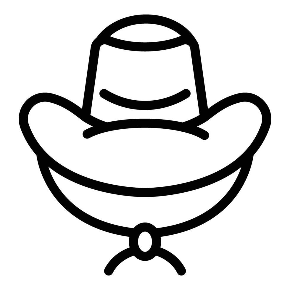 Cowboy costume western hat icon outline . Wide west male style vector