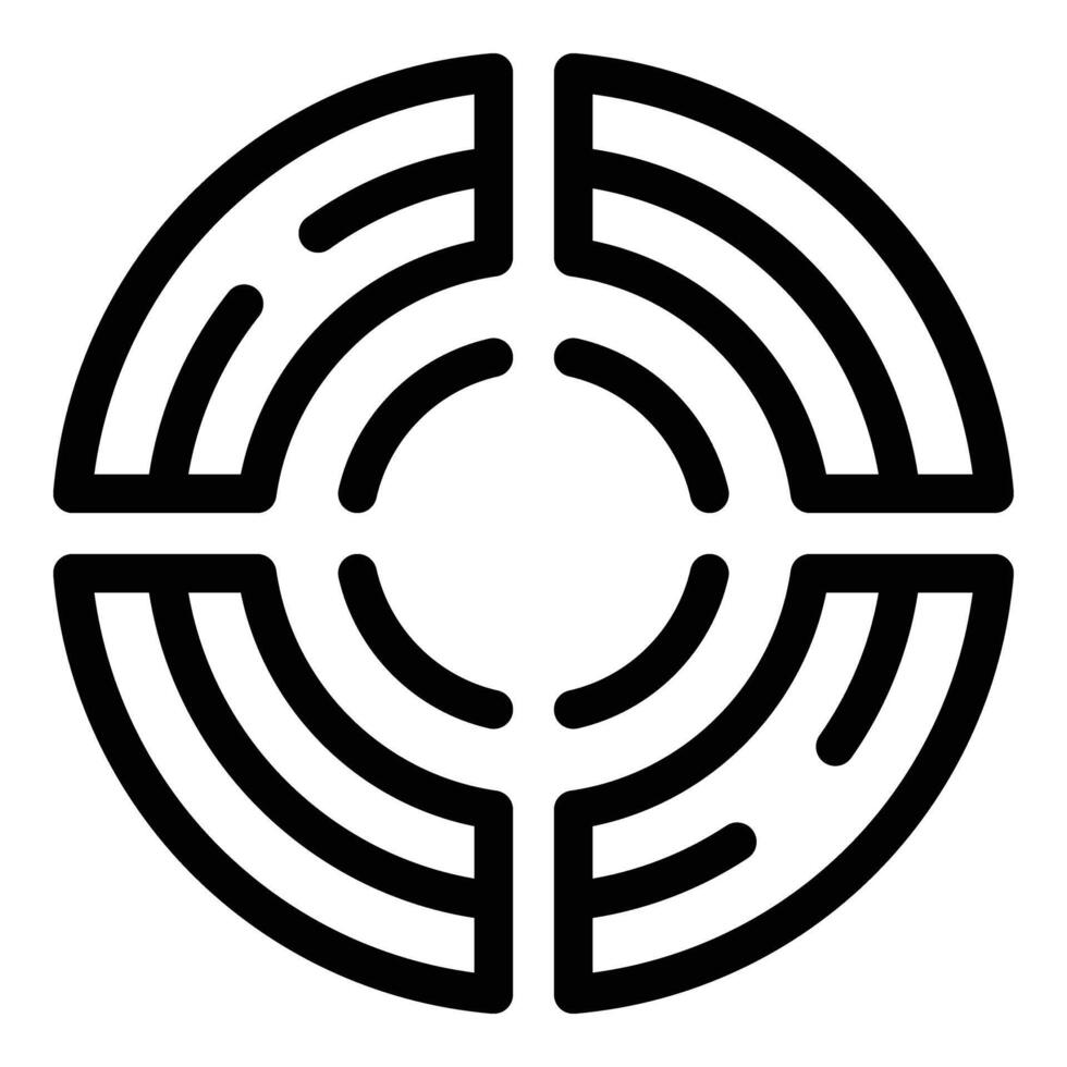 Induction technology cooker icon outline . Magnetic cookware vector