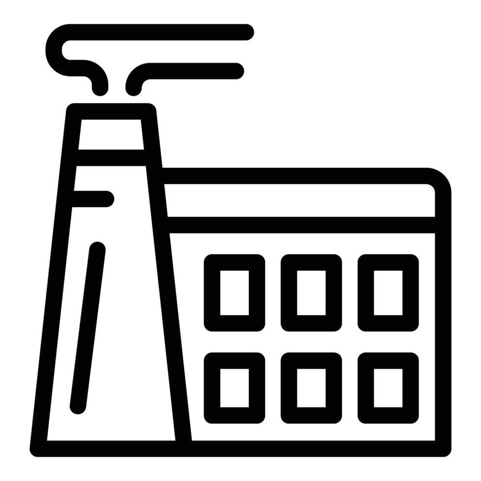 Waste recycling factory icon outline . Trash processing plant vector