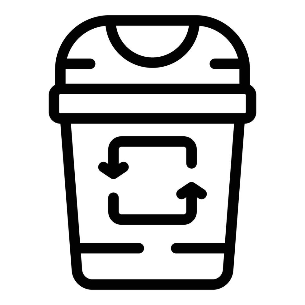 Waste container icon outline . Rubbish recycling vector