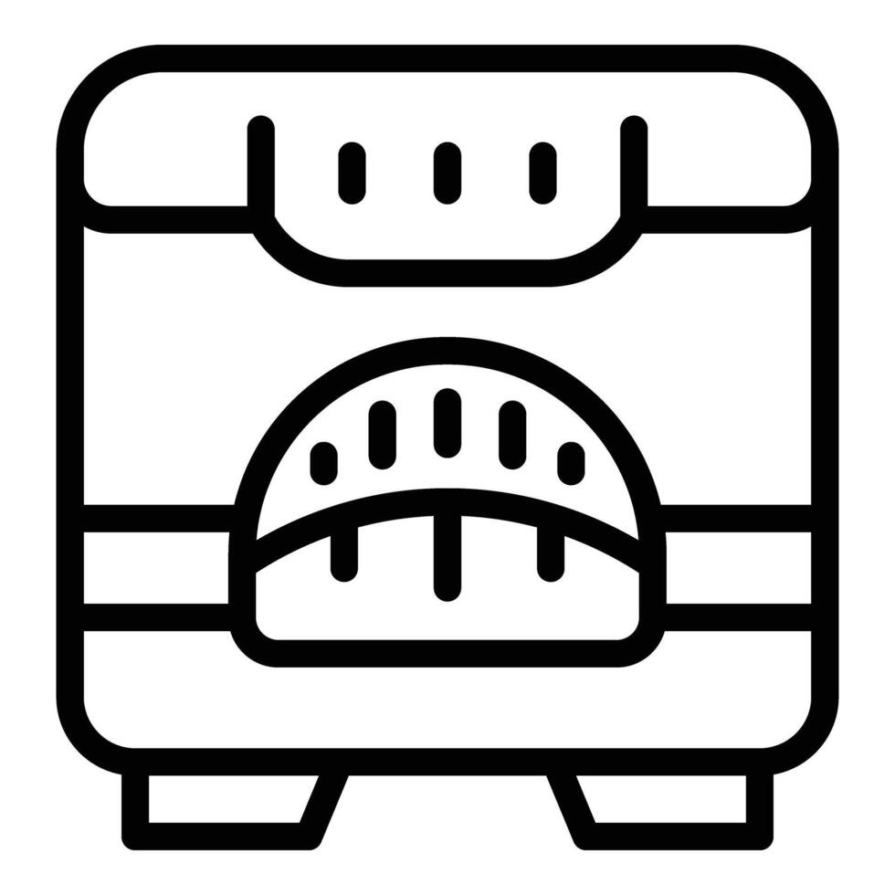 Bakery bread machine icon outline . Baking fresh loaf vector