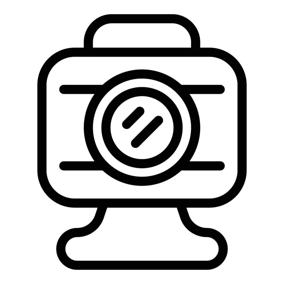 Videogame camera icon outline . Gaming online device vector