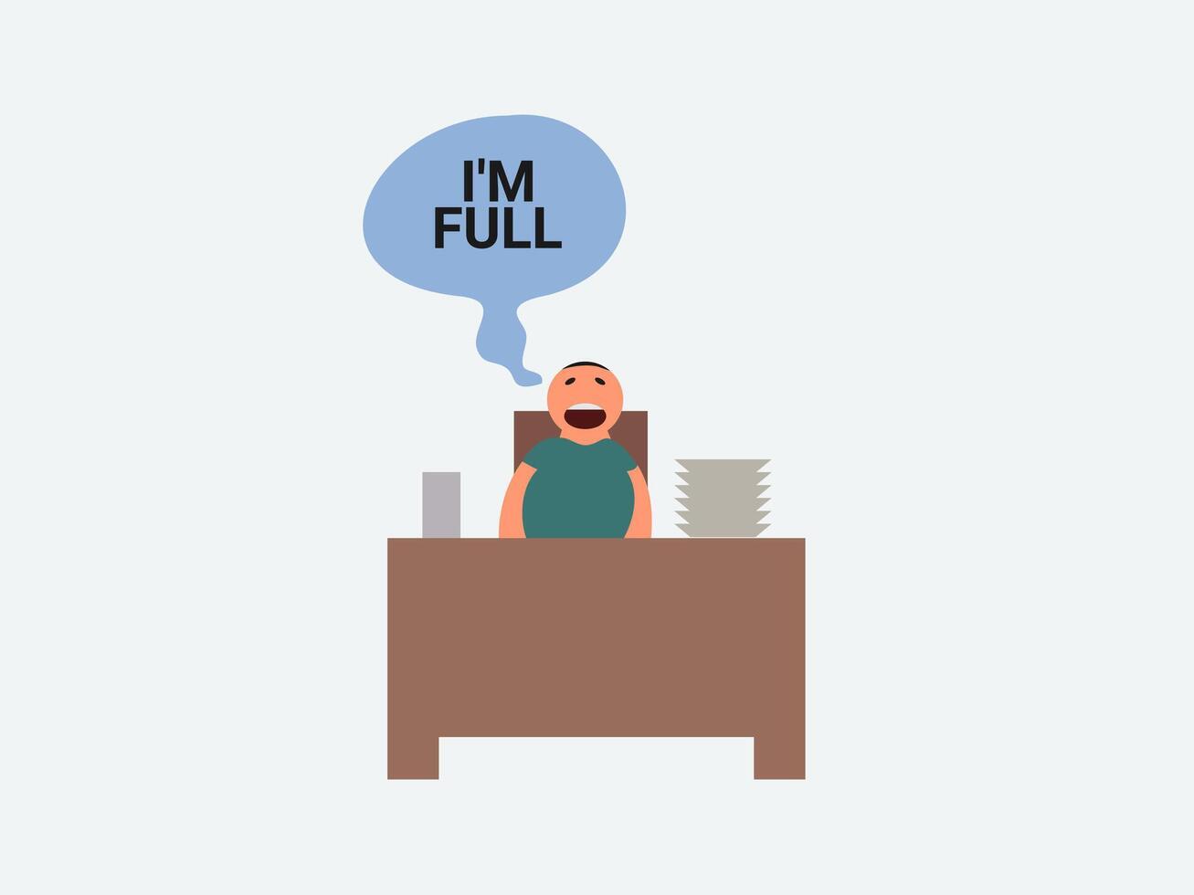 flat design satiety illustration vector