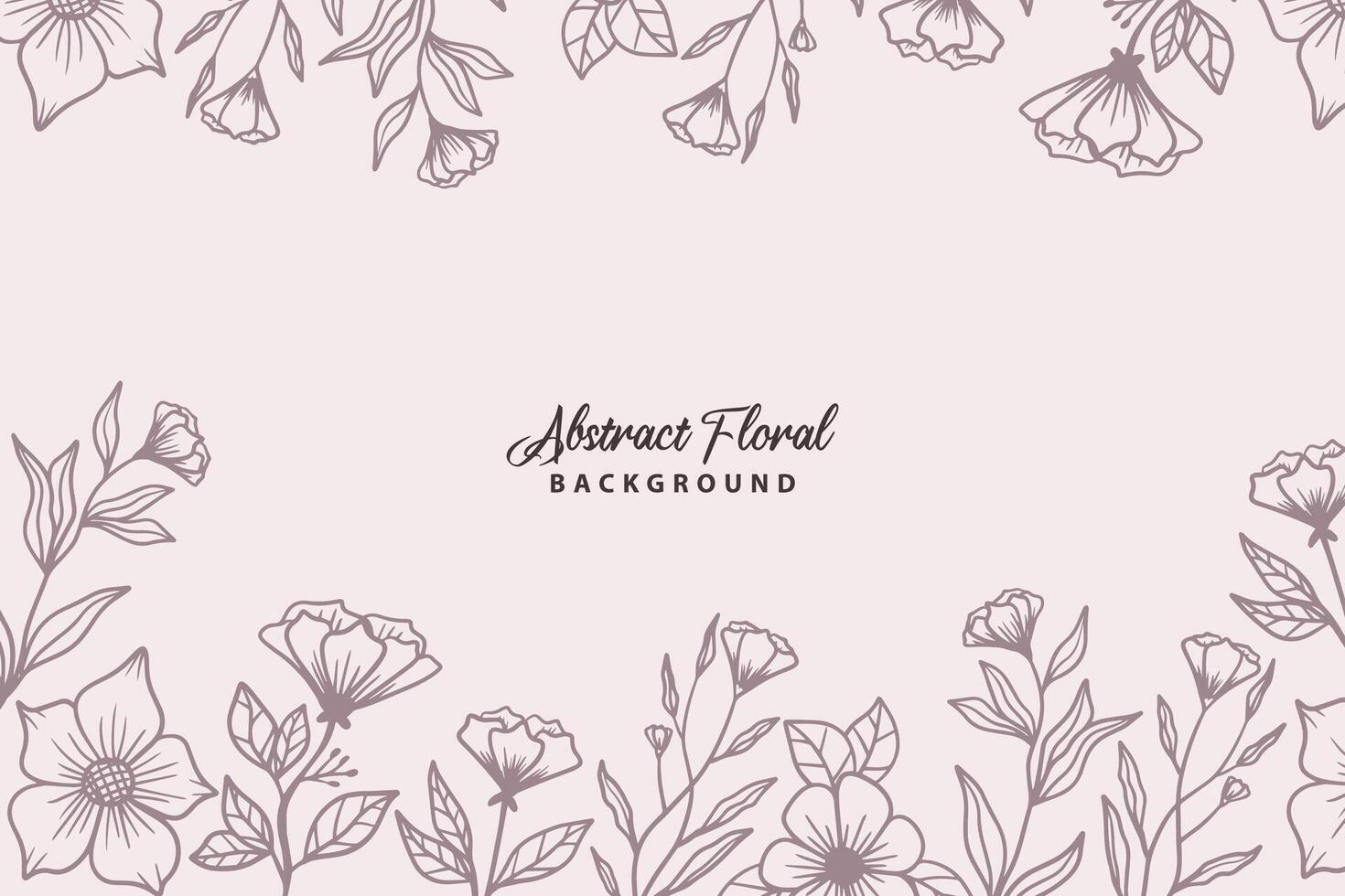 Rustic floral background with hand drawn leaves and flower ornament vector