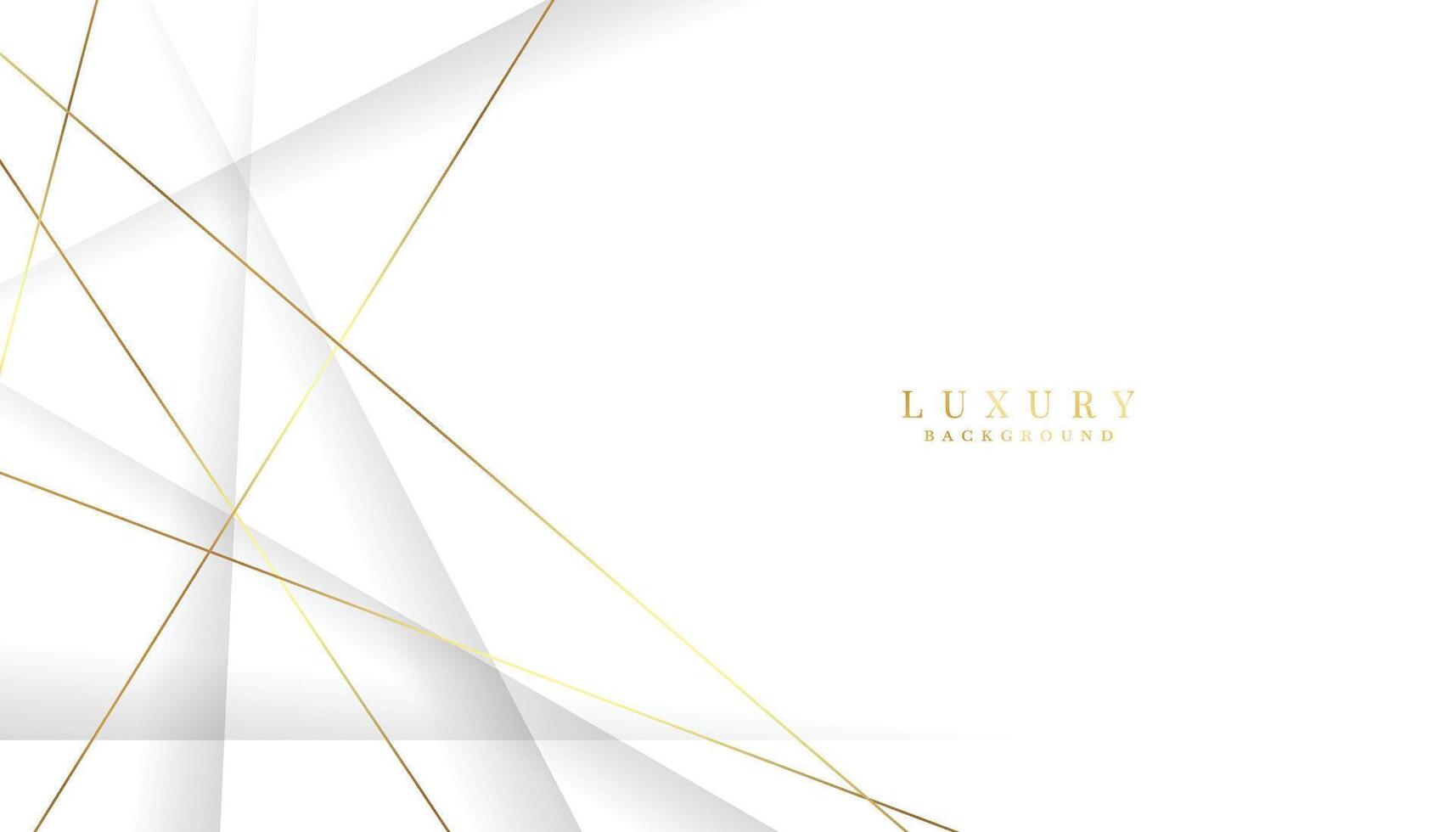 White premium background paper cut style with golden line Luxury concept. vector