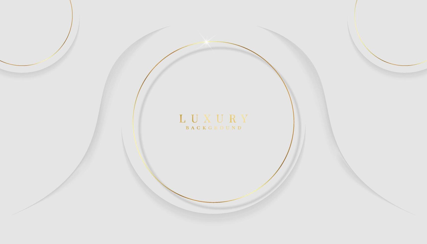 Golden circle lines on white background. Luxury premium background. vector