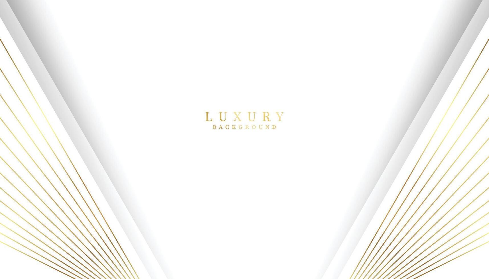 White premium background paper cut style with golden line Luxury concept. vector
