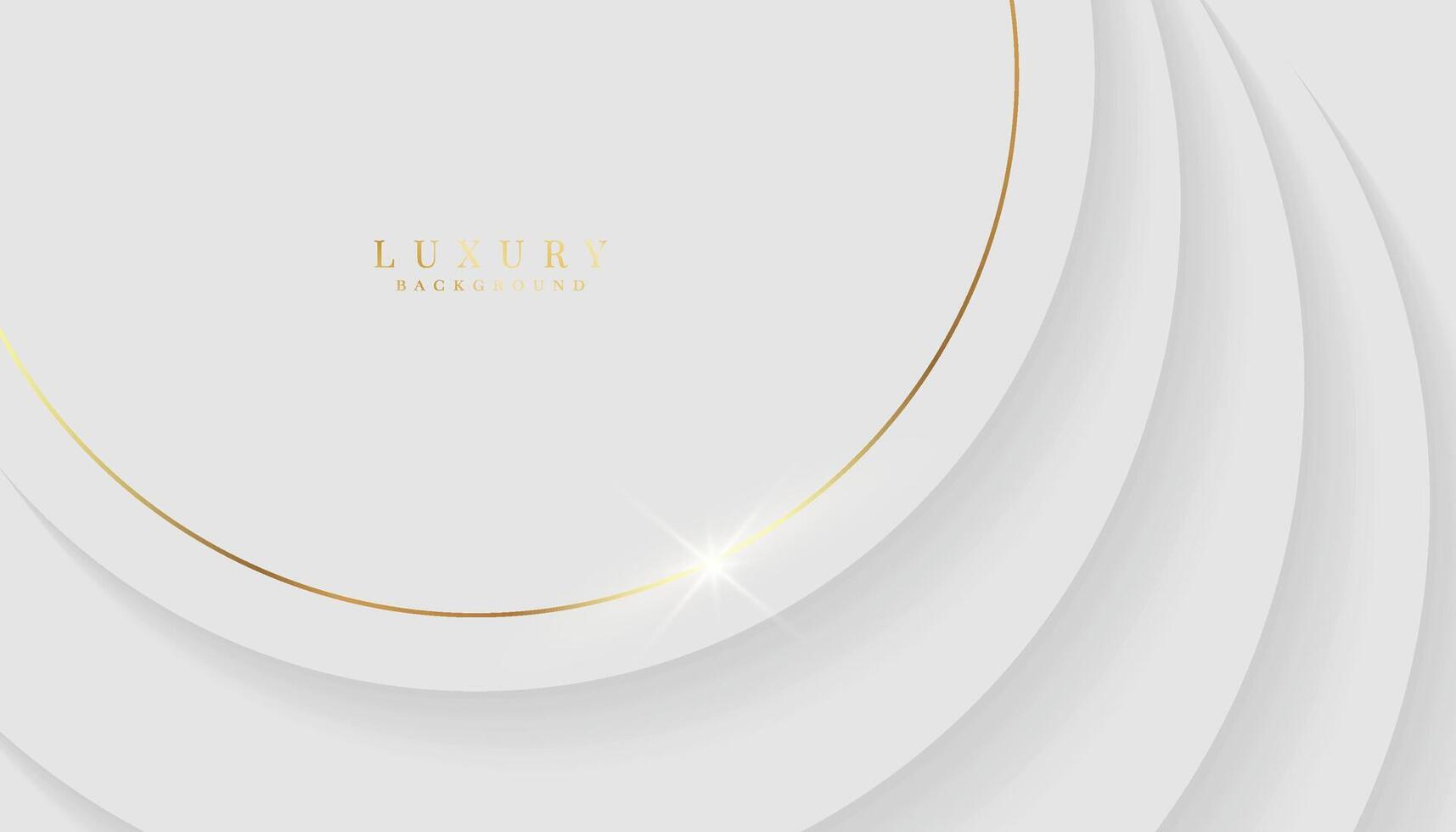Golden circle lines on white background. Luxury premium background. vector