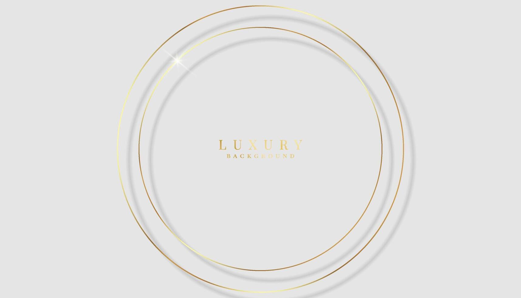 Golden circle lines on white background. Luxury premium background. vector