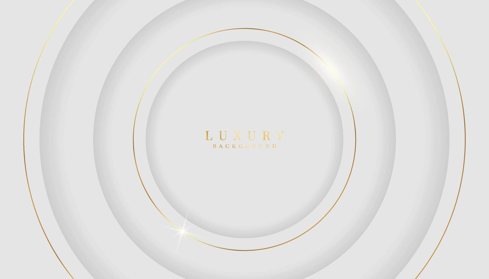 Golden circle lines on white background. Luxury premium background. vector