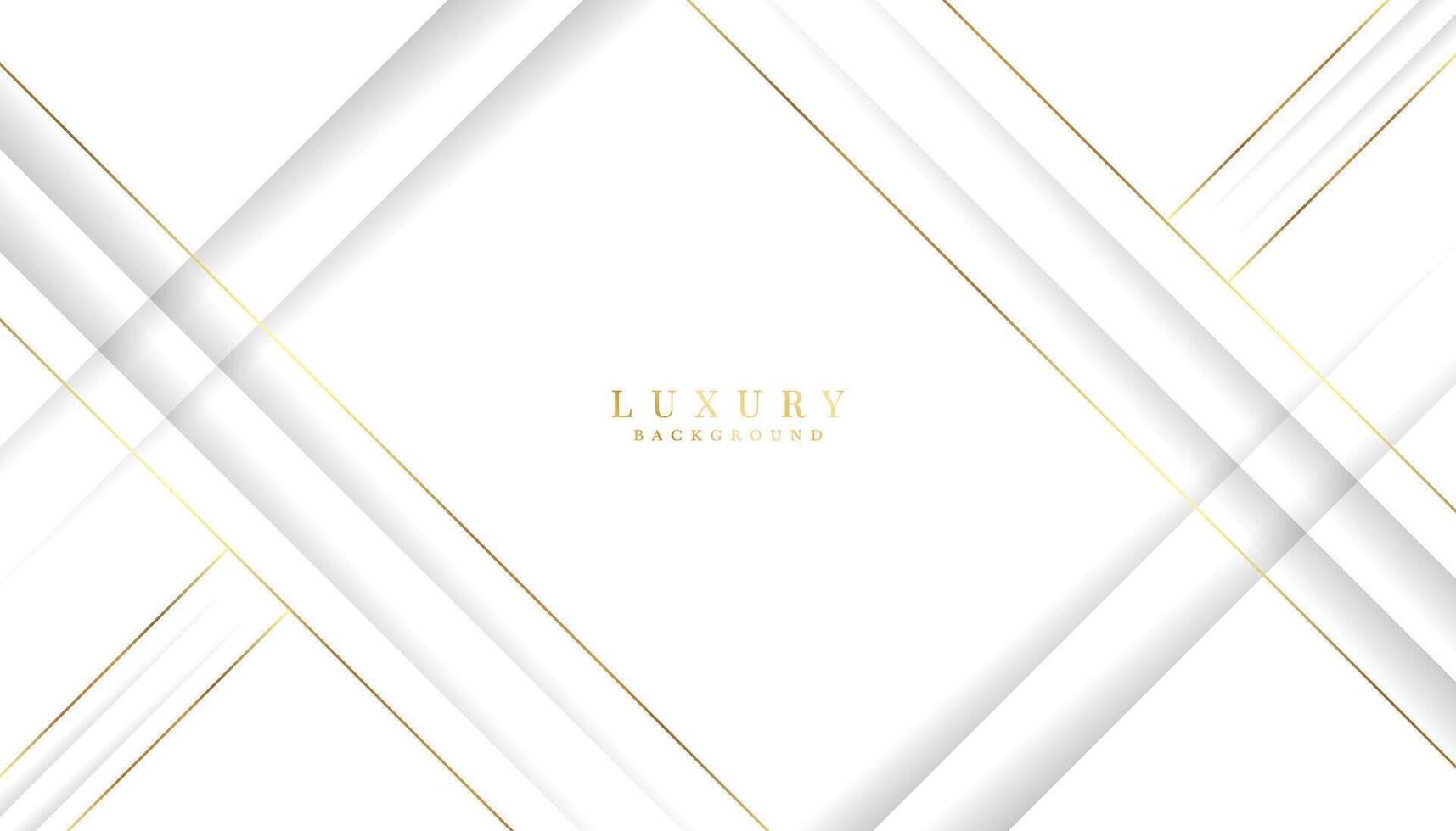 White premium background paper cut style with golden line Luxury concept. vector