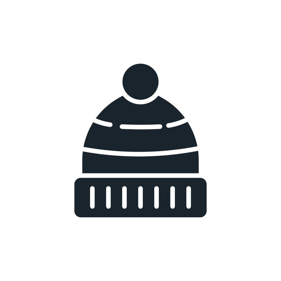 Winter hat flat icon. Beanie vector