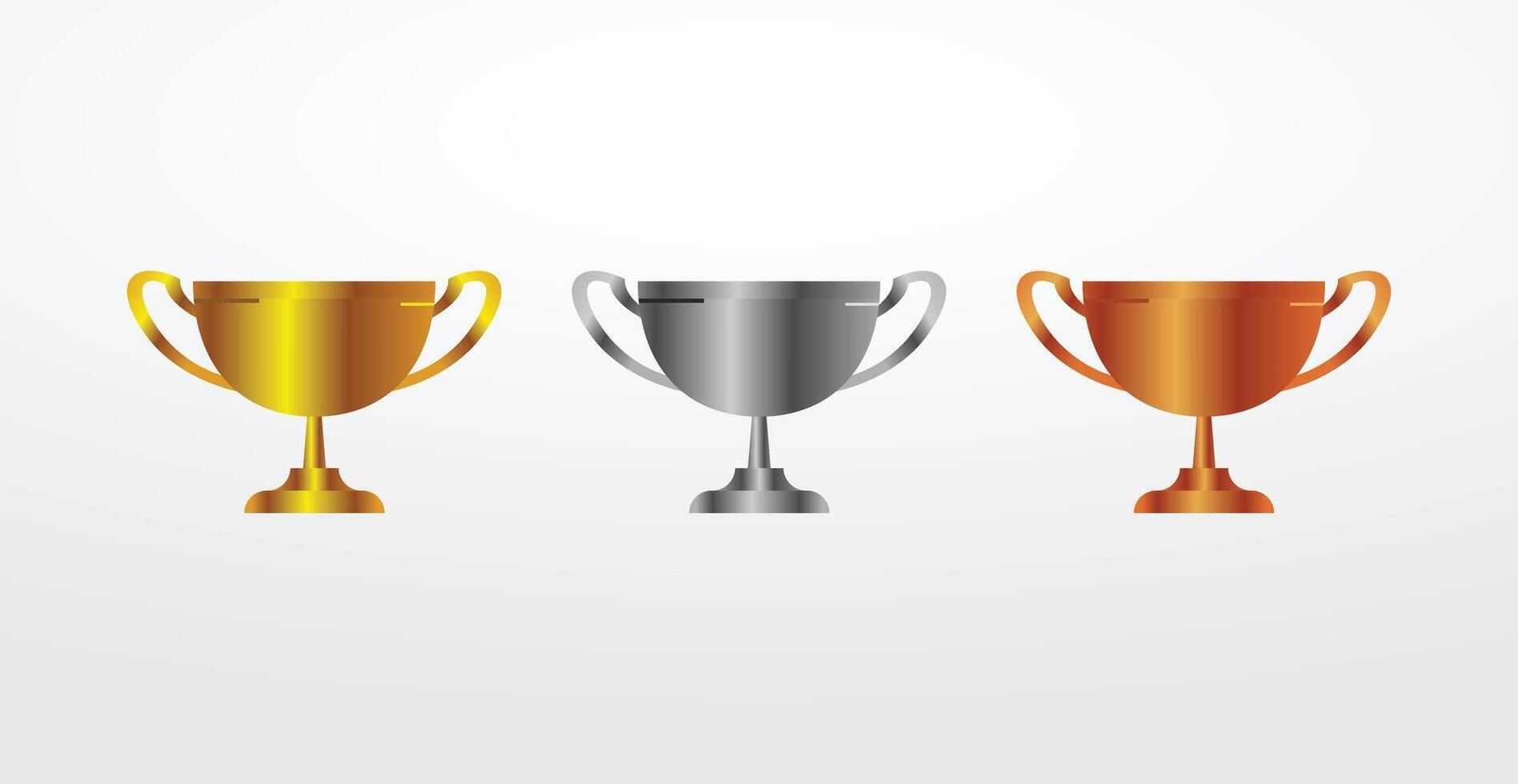 Gold silver bronze trophy cup realistic,1st, 2nd, 3rd place, first place second third, award winner winning prize symbol sign icon vector