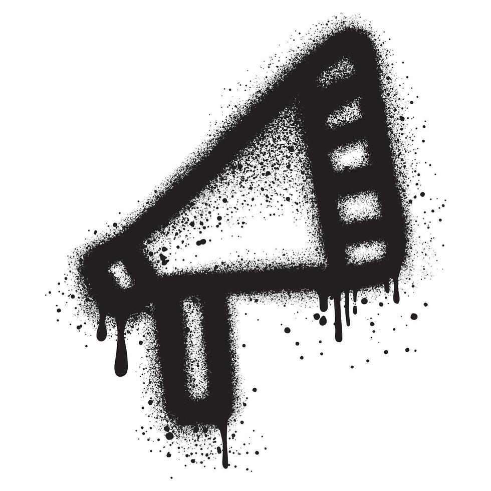 Spray Painted Graffiti Megaphone icon Sprayed isolated with a white background. illustration. vector