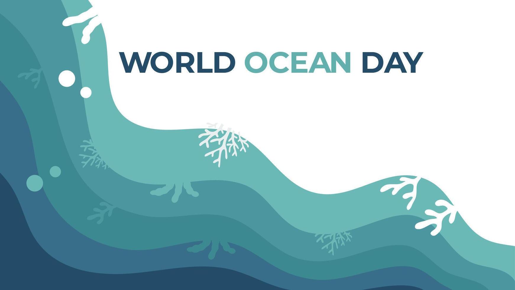 Ocean world day banner background vector