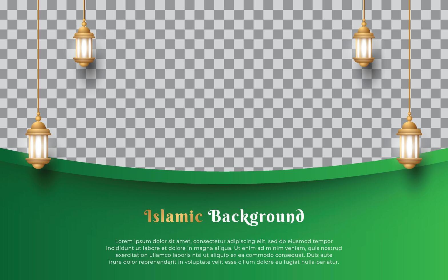 islamic background template modern minimal design with lantern ornament vector