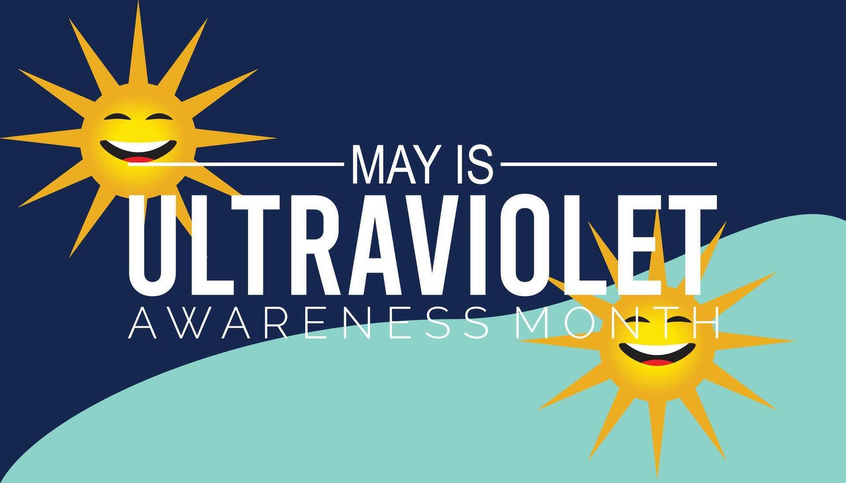 ultraviolet awareness month observed every year in May. Template for background, banner, card, poster with text inscription. vector