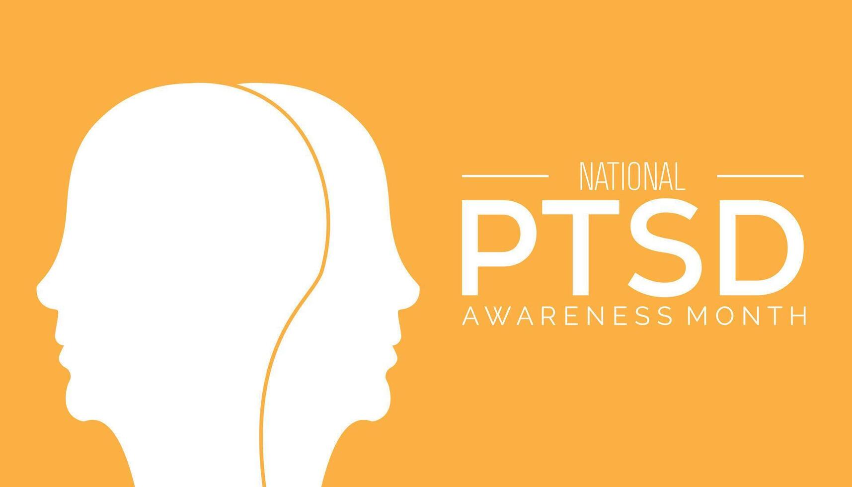 National PTSD Awareness Month observed every year in June. Template for background, banner, card, poster with text inscription. vector