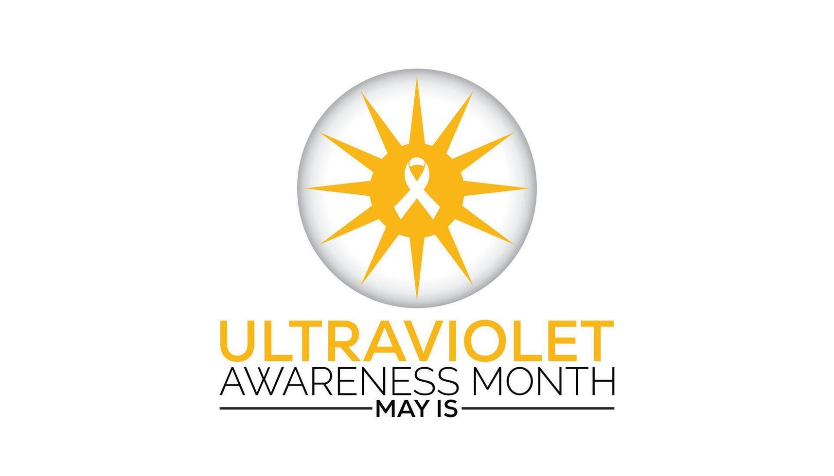 ultraviolet awareness month observed every year in May. Template for background, banner, card, poster with text inscription. vector