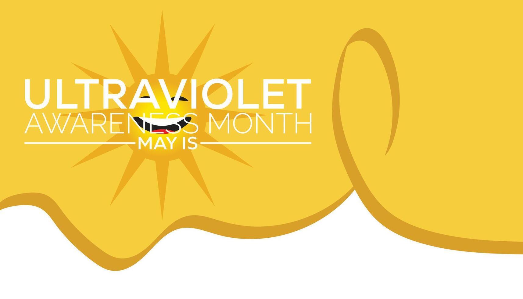 ultraviolet awareness month observed every year in May. Template for background, banner, card, poster with text inscription. vector
