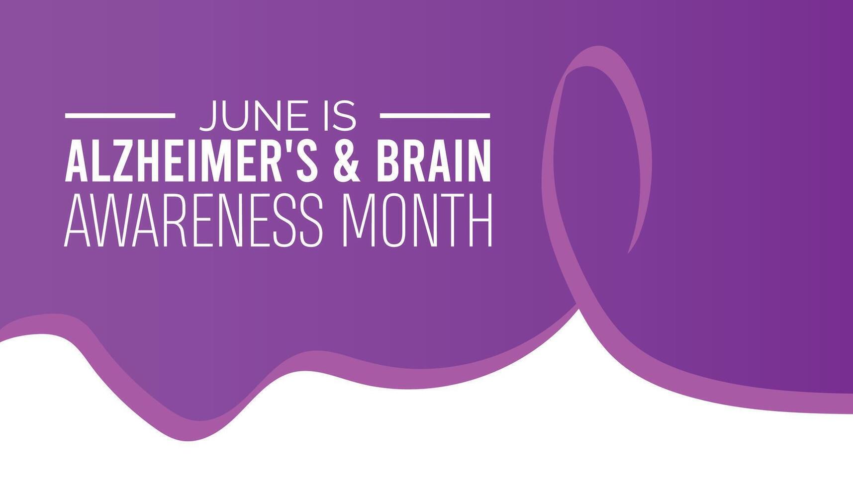 Alzheimer's and brain awareness month observed every year in June. Template for background, banner, card, poster with text inscription. vector