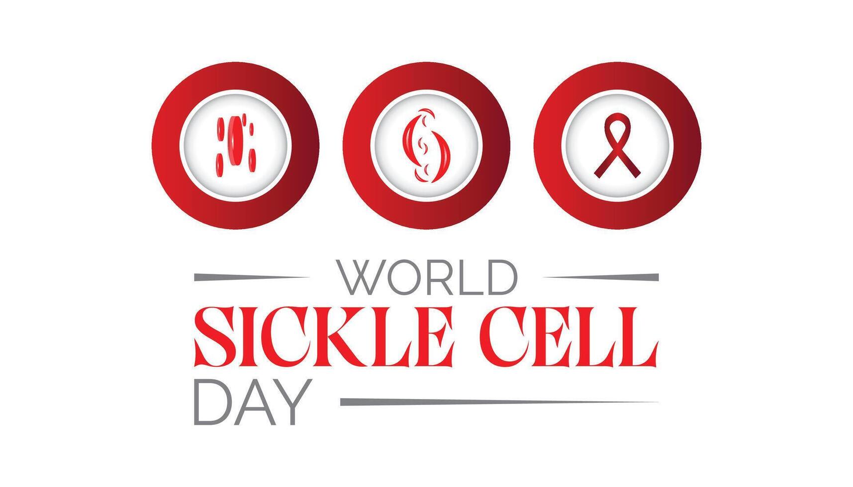 World Sickle Cell day observed every year in June. Template for background, banner, card, poster with text inscription. vector