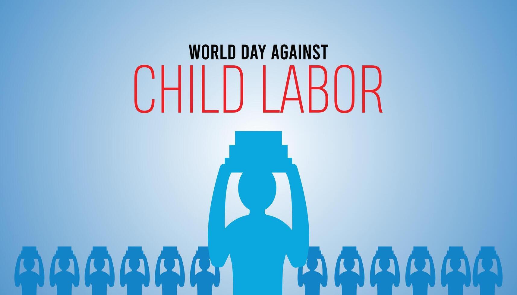 World Day Against Child Labor observed every year in June. Template for background, banner, card, poster with text inscription. vector