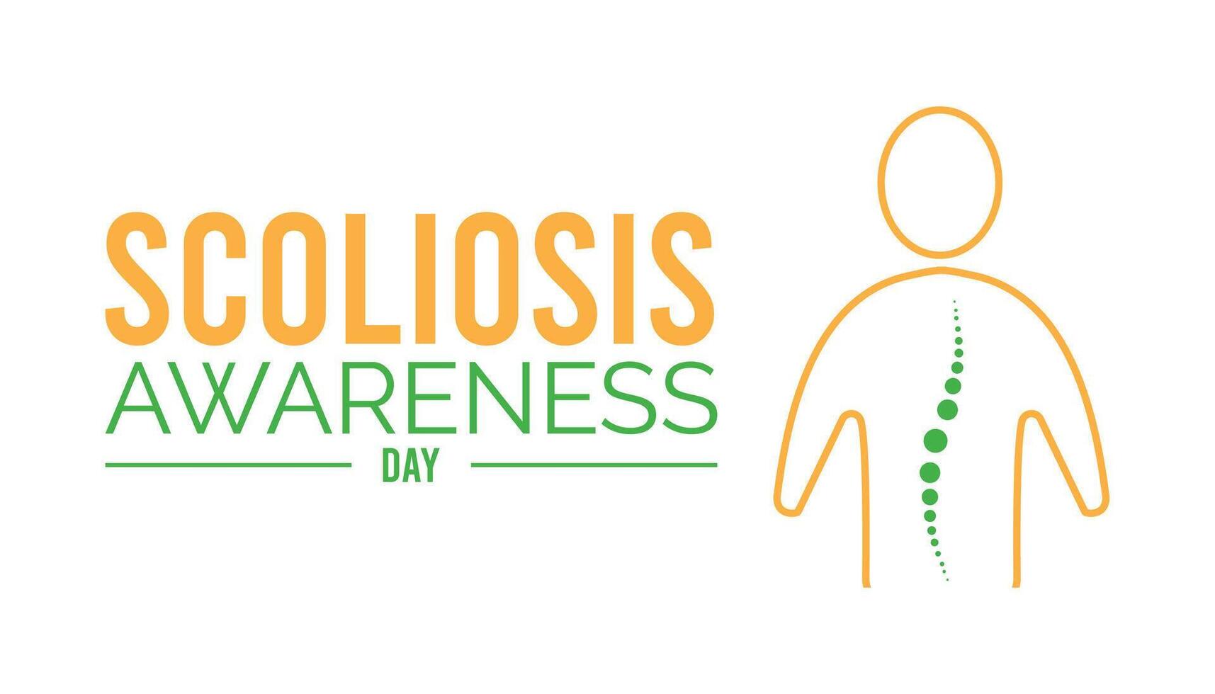 Scoliosis Awareness Day every year in June. Template for background, banner, card, poster with text inscription. vector