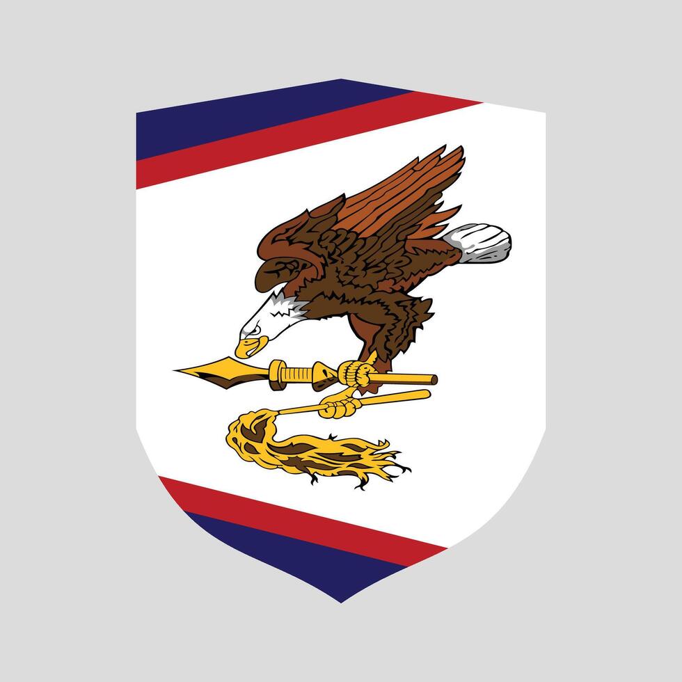 American Samoa Flag in Shield Shape vector