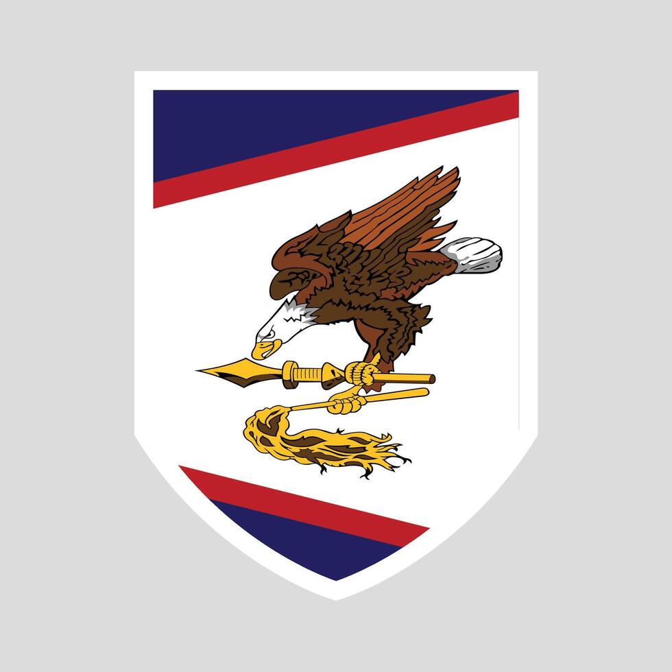American Samoa Flag in Shield Shape vector