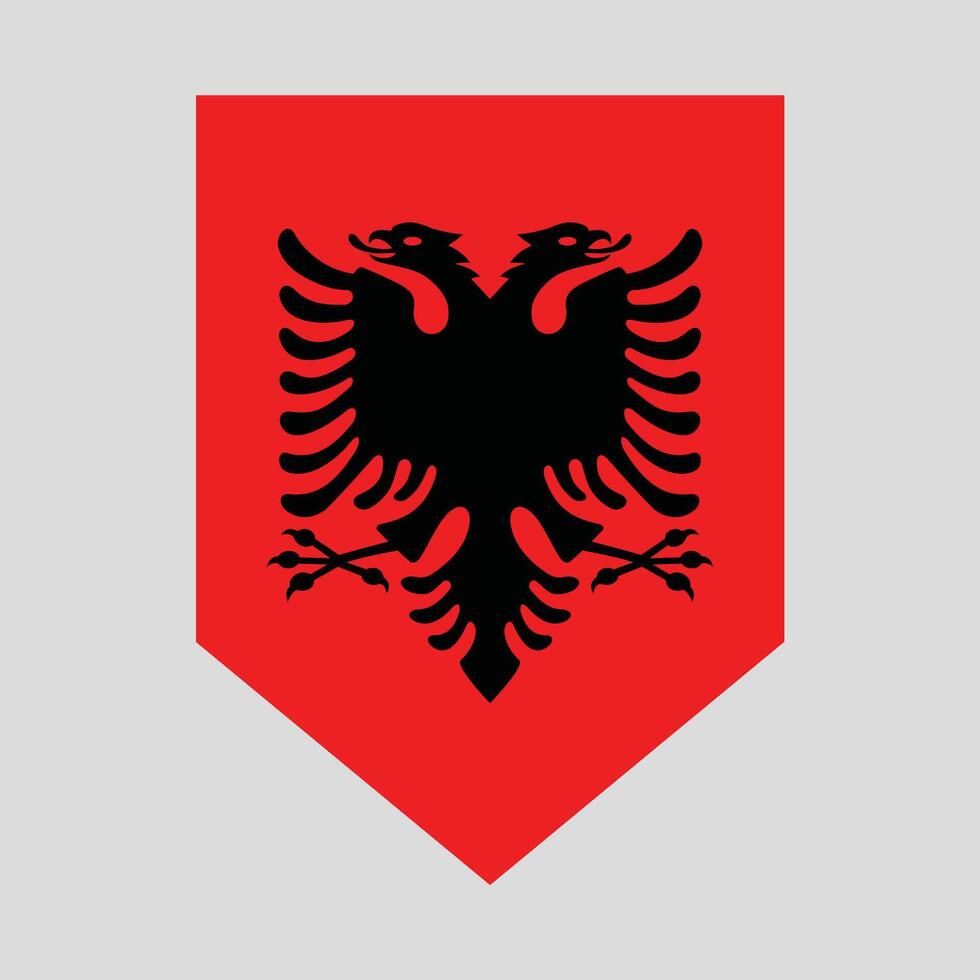 Albania Flag in Shield Shape Icon vector