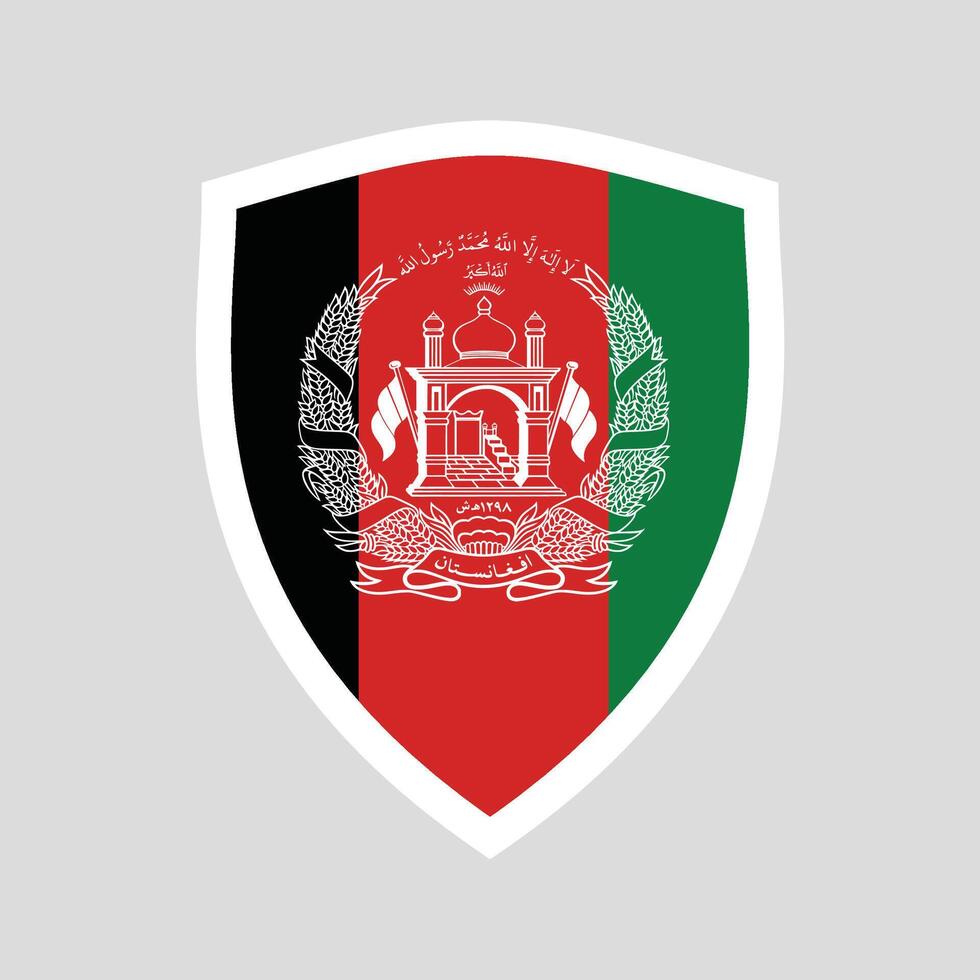 Afghanistan Flag in Shield Shape vector