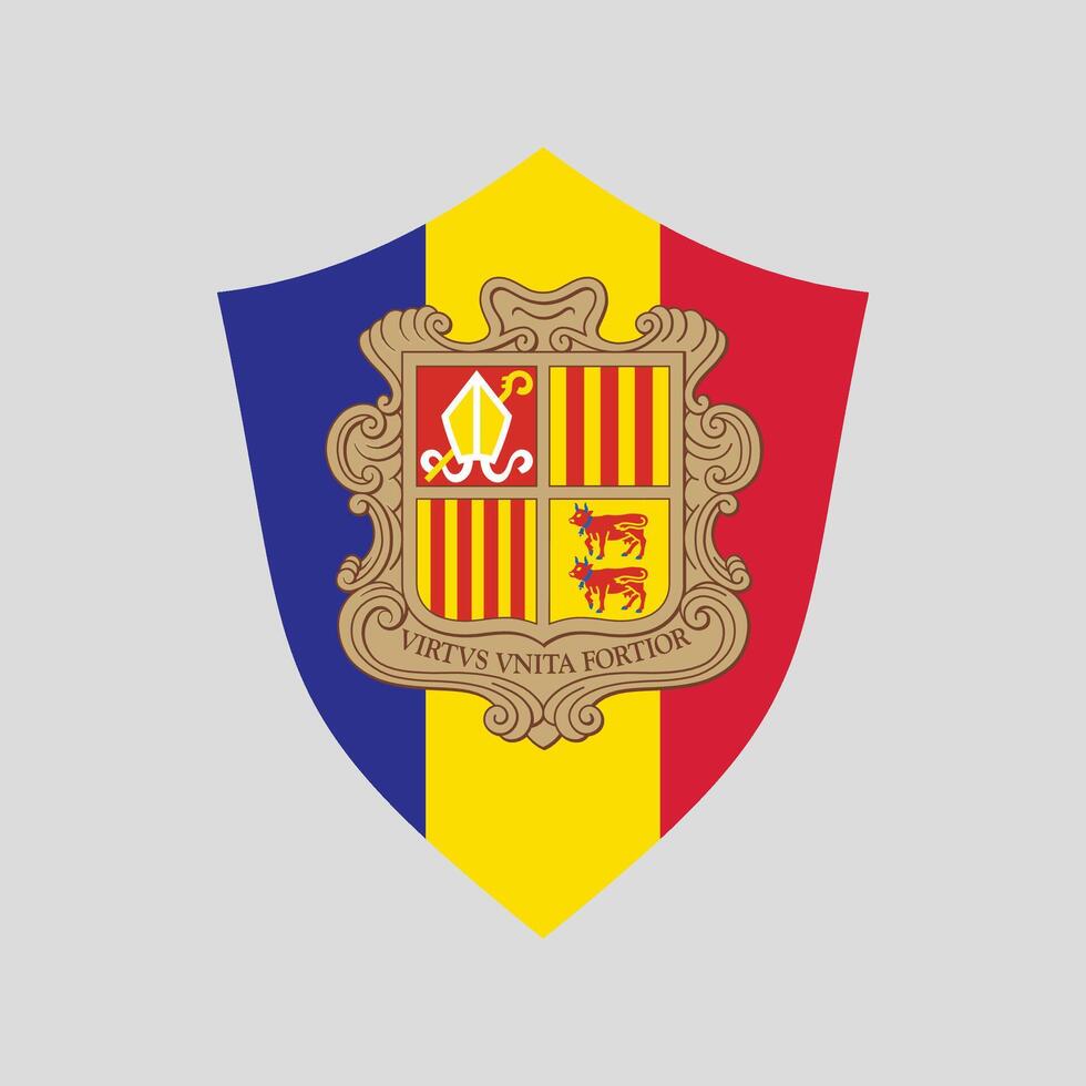 Andorra Flag in Shield Shape vector