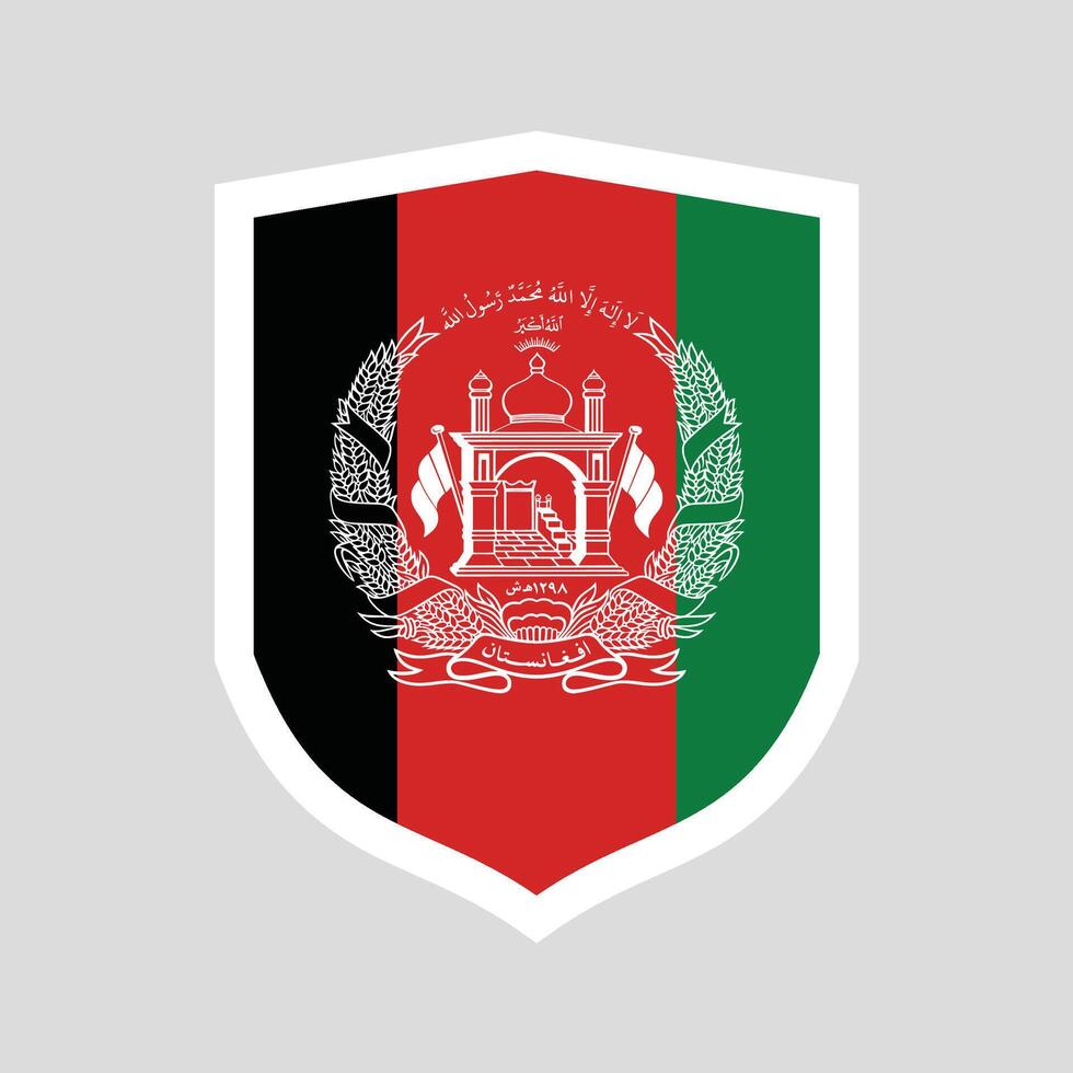 Afghanistan Flag in Shield Shape vector