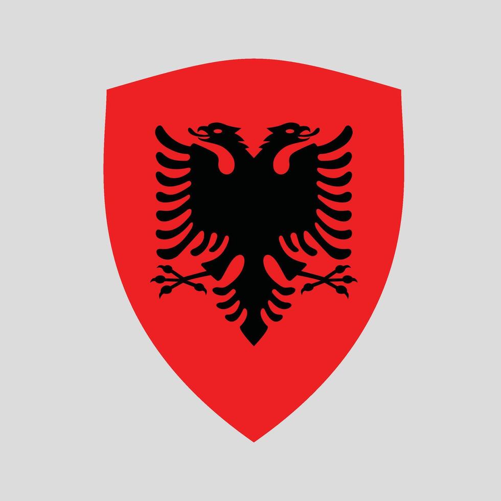 Albania Flag in Shield Shape Icon vector