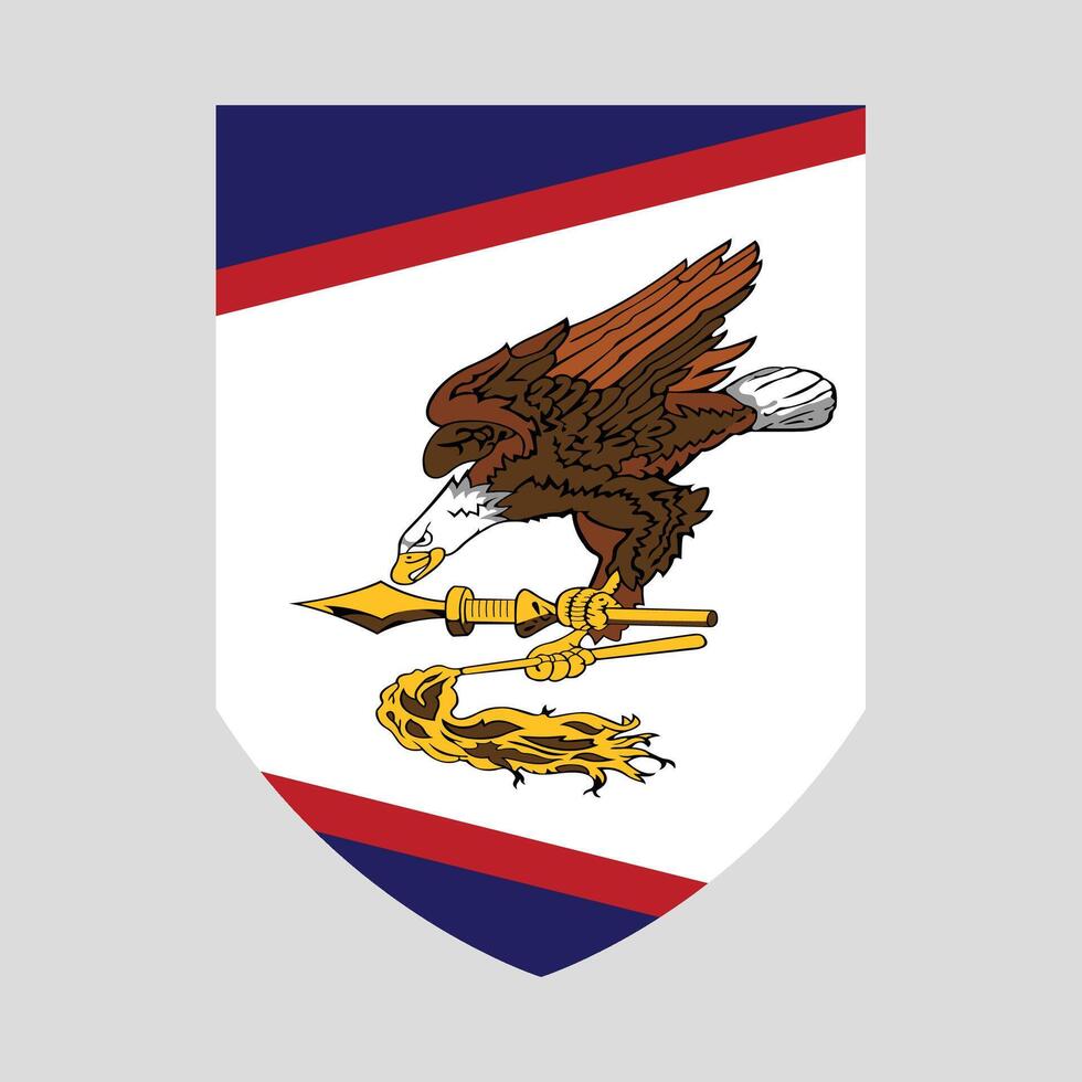 American Samoa Flag in Shield Shape vector