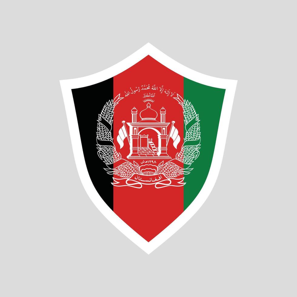 Afghanistan Flag in Shield Shape vector