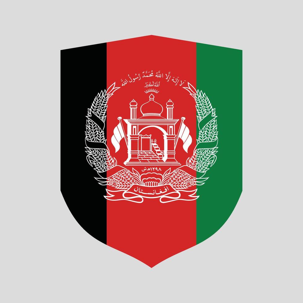 Afganistán bandera en proteger forma vector