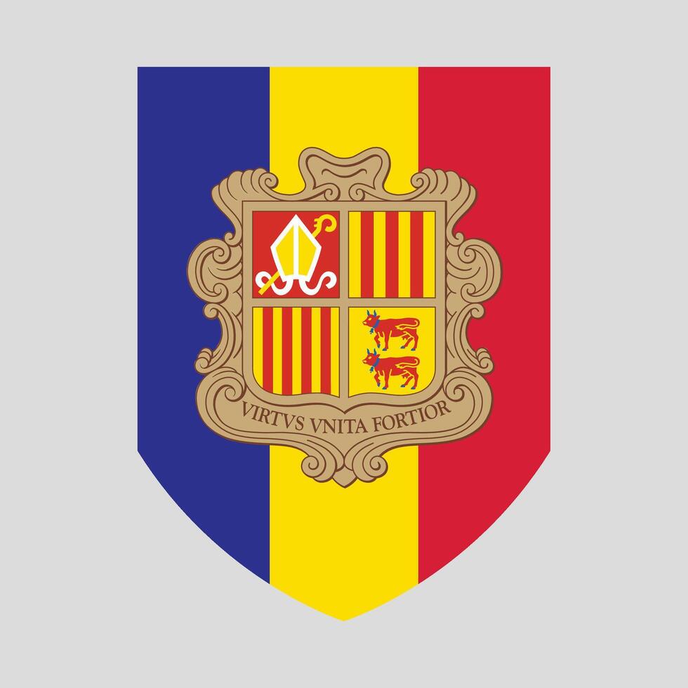Andorra Flag in Shield Shape vector