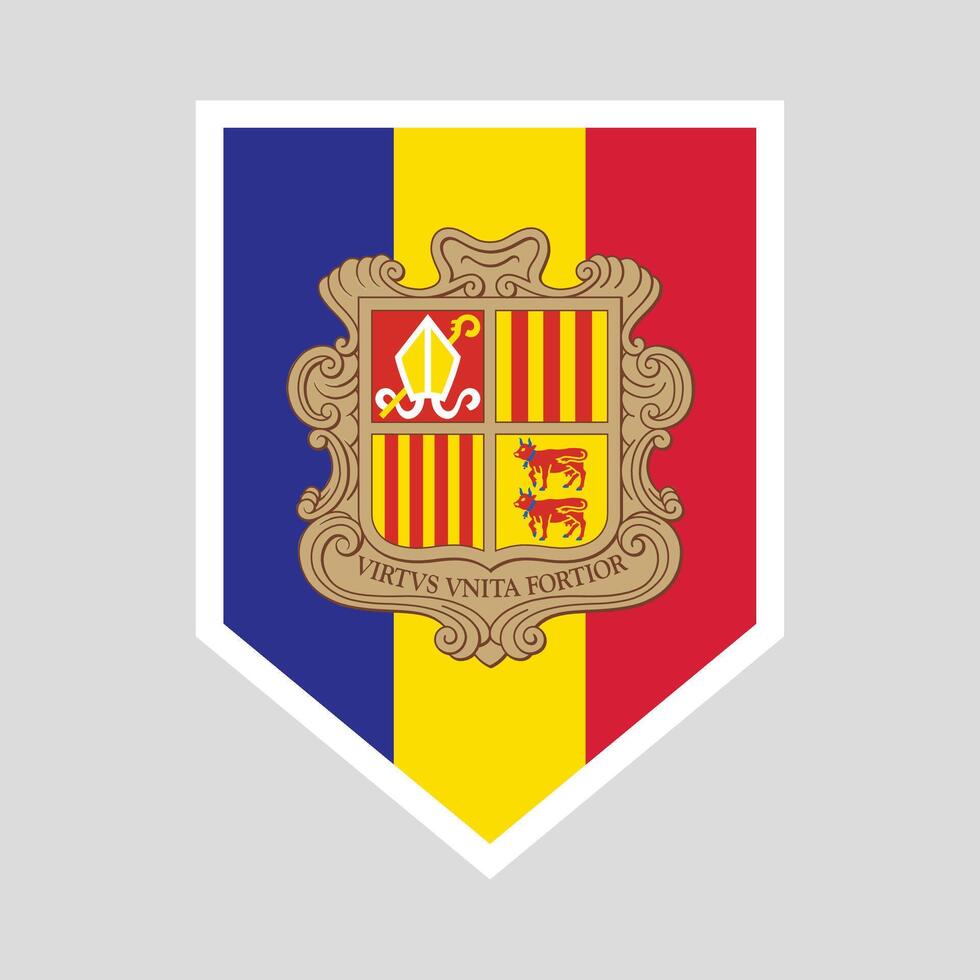 andorra bandera en proteger forma vector